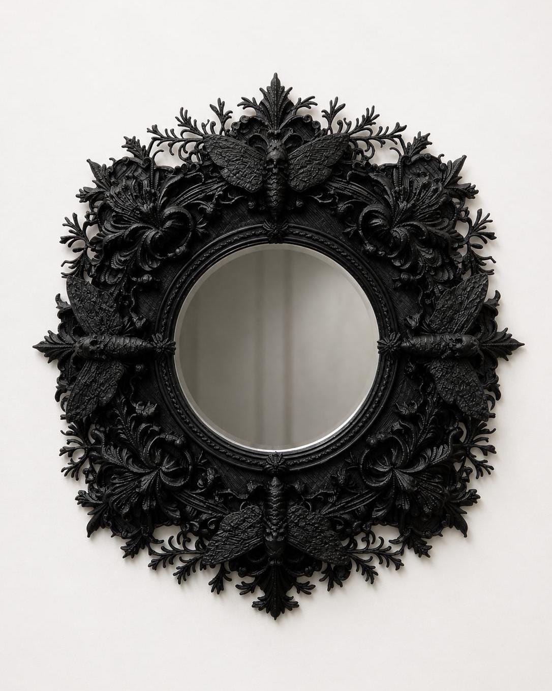 Death Moth Small Ornate Mirror