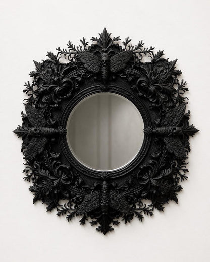 Death Moth Small Ornate Mirror