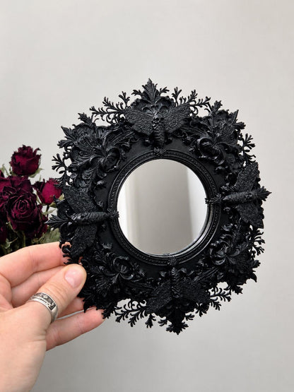 Death Moth Small Ornate Mirror