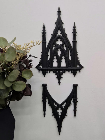 Gothic Cathedral Wall Decor Set, Dark Victorian Gothic Wall Art, Black Gothic Arch Ornament, Medieval Home Decor, Gothic Room Decoration
