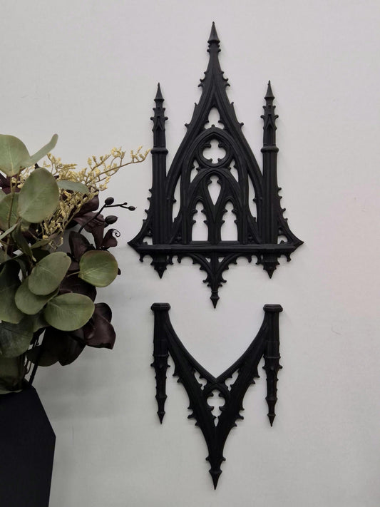 Gothic Cathedral Wall Decor Set, Dark Victorian Gothic Wall Art, Black Gothic Arch Ornament, Medieval Home Decor, Gothic Room Decoration