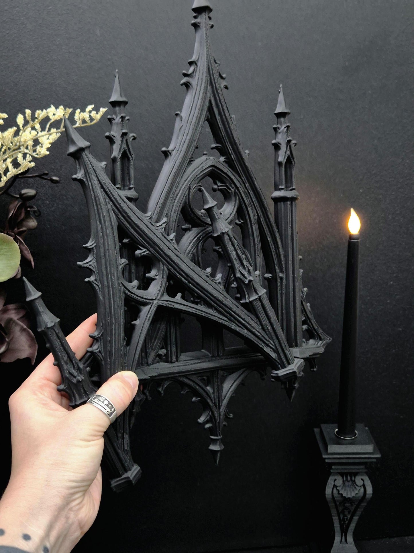 Gothic Cathedral Wall Decor Set, Dark Victorian Gothic Wall Art, Black Gothic Arch Ornament, Medieval Home Decor, Gothic Room Decoration