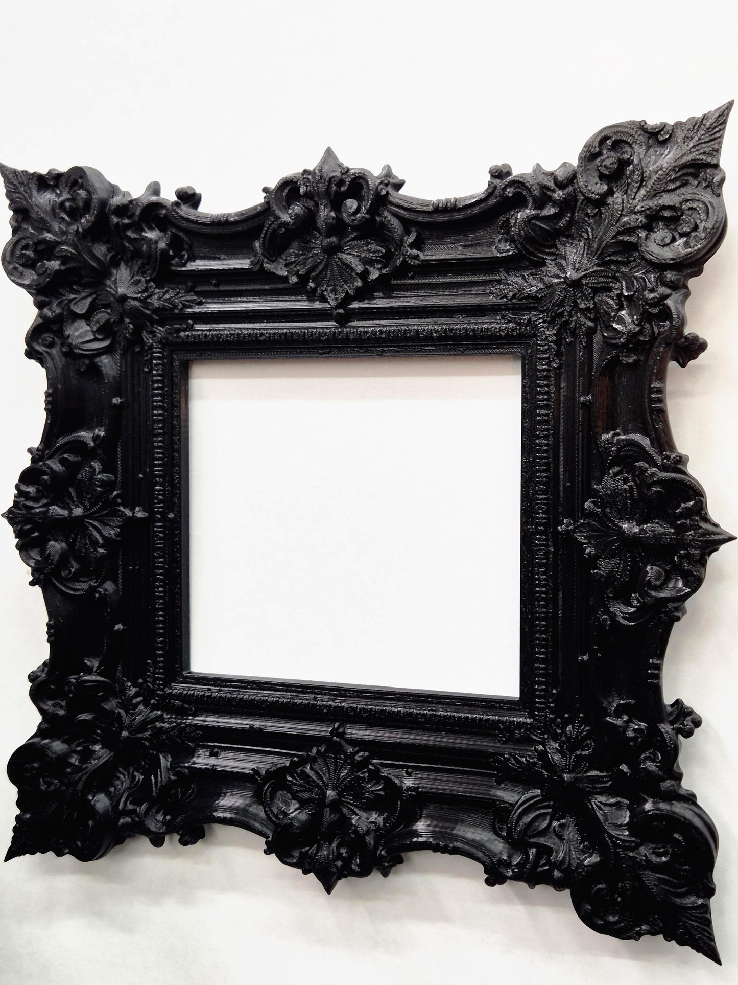 Rococo Picture Frame, Black Baroque Wall Decor, Ornate Victorian Photo Frame, 3D Printed Goth Home Decor | Goth Gift