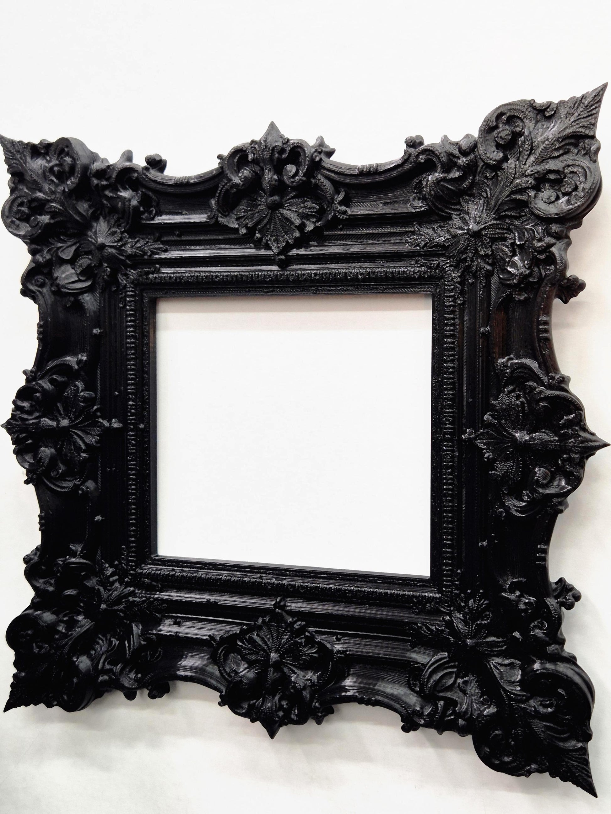 Rococo Picture Frame, Black Baroque Wall Decor, Ornate Victorian Photo Frame, 3D Printed Goth Home Decor | Goth Gift