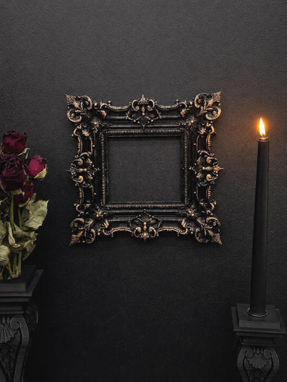 Rococo Picture Frame, Black Baroque Wall Decor, Ornate Victorian Photo Frame, 3D Printed Goth Home Decor | Goth Gift