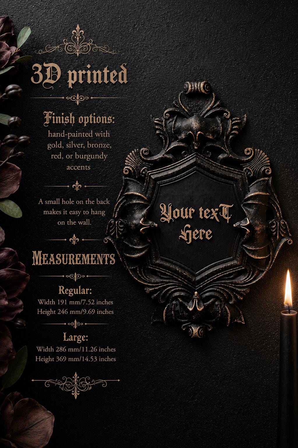 Custom Gothic Wall Plaque