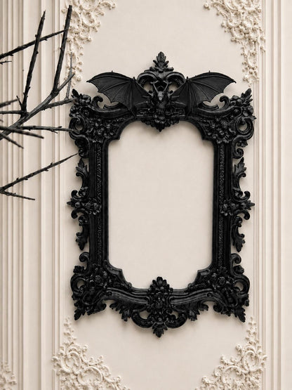Gothic Victorian Vampire Bat Frame | Macabre Wall Decor | Baroque Picture Frame | Dark Home Gallery | Goth Gift | 3D Printed