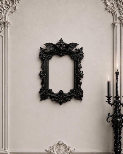Gothic Victorian Vampire Bat Frame | Macabre Wall Decor | Baroque Picture Frame | Dark Home Gallery | Goth Gift | 3D Printed