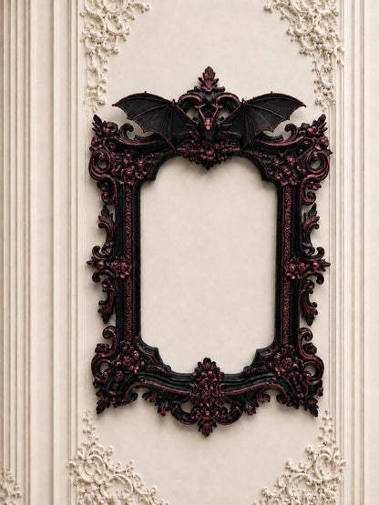 Gothic Victorian Vampire Bat Frame | Macabre Wall Decor | Baroque Picture Frame | Dark Home Gallery | Goth Gift | 3D Printed