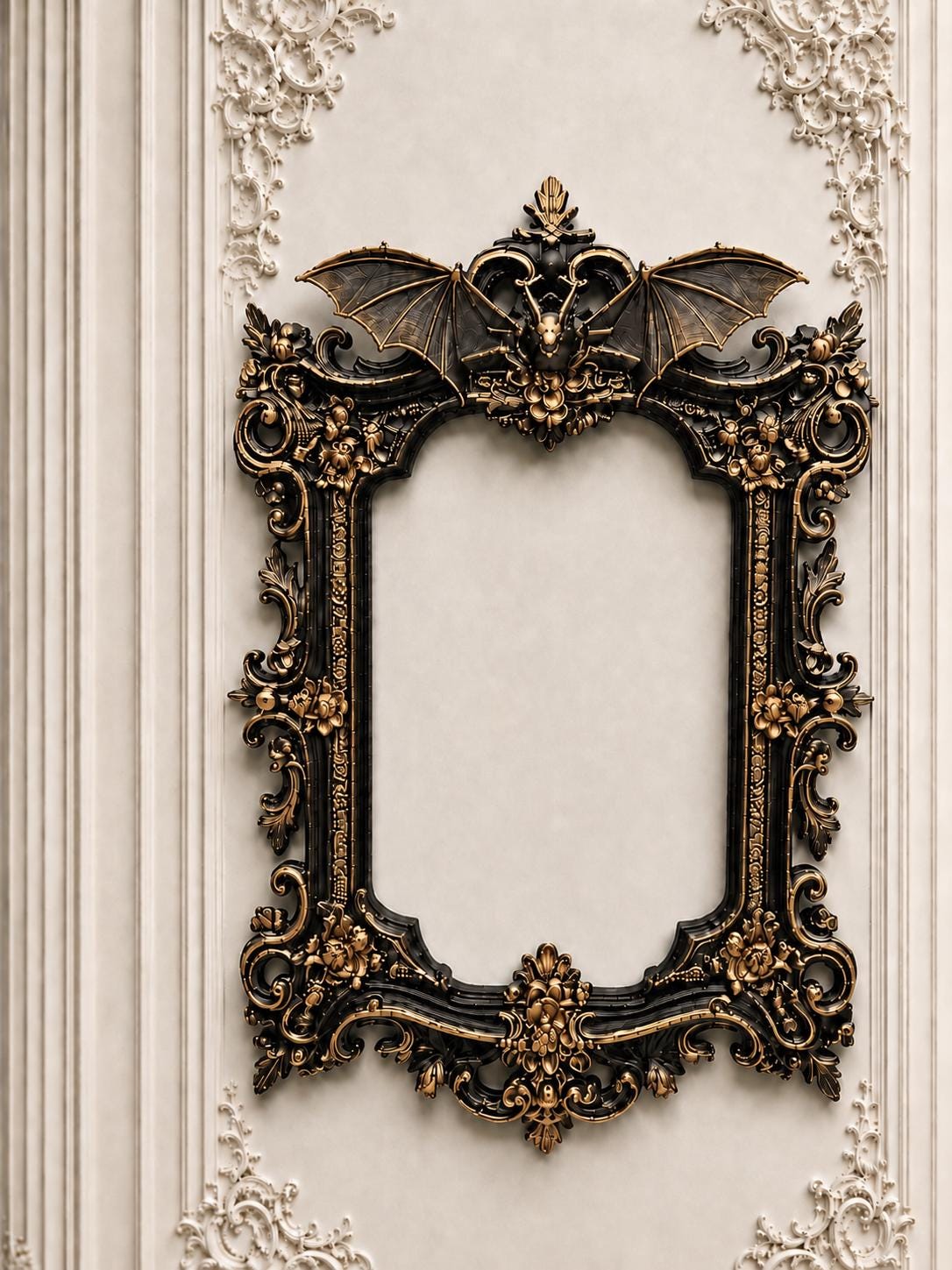 Gothic Victorian Vampire Bat Frame | Macabre Wall Decor | Baroque Picture Frame | Dark Home Gallery | Goth Gift | 3D Printed