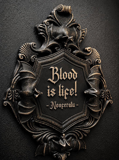 Gothic Wall Nosferatu Plaque | Goth Vampire Bat Art | Victorian Gothic Home Decor | 3D Printed Gothic Wall Sign | Dark Gothic Gallery Wall