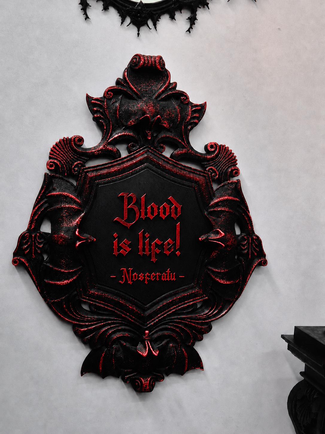 Gothic Wall Nosferatu Plaque | Goth Vampire Bat Art | Victorian Gothic Home Decor | 3D Printed Gothic Wall Sign | Dark Gothic Gallery Wall