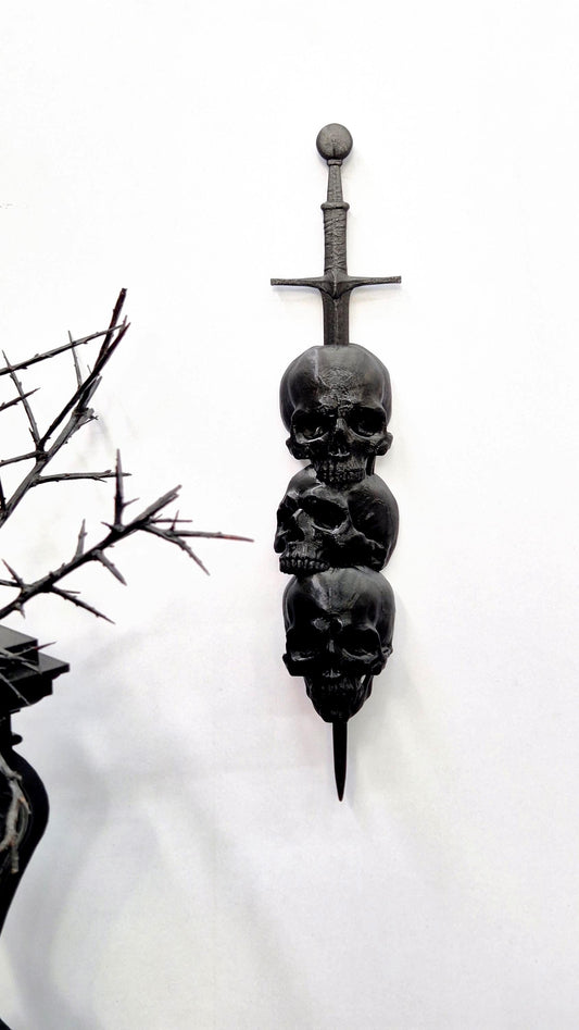 Gothic Skull Sword Wall Decor