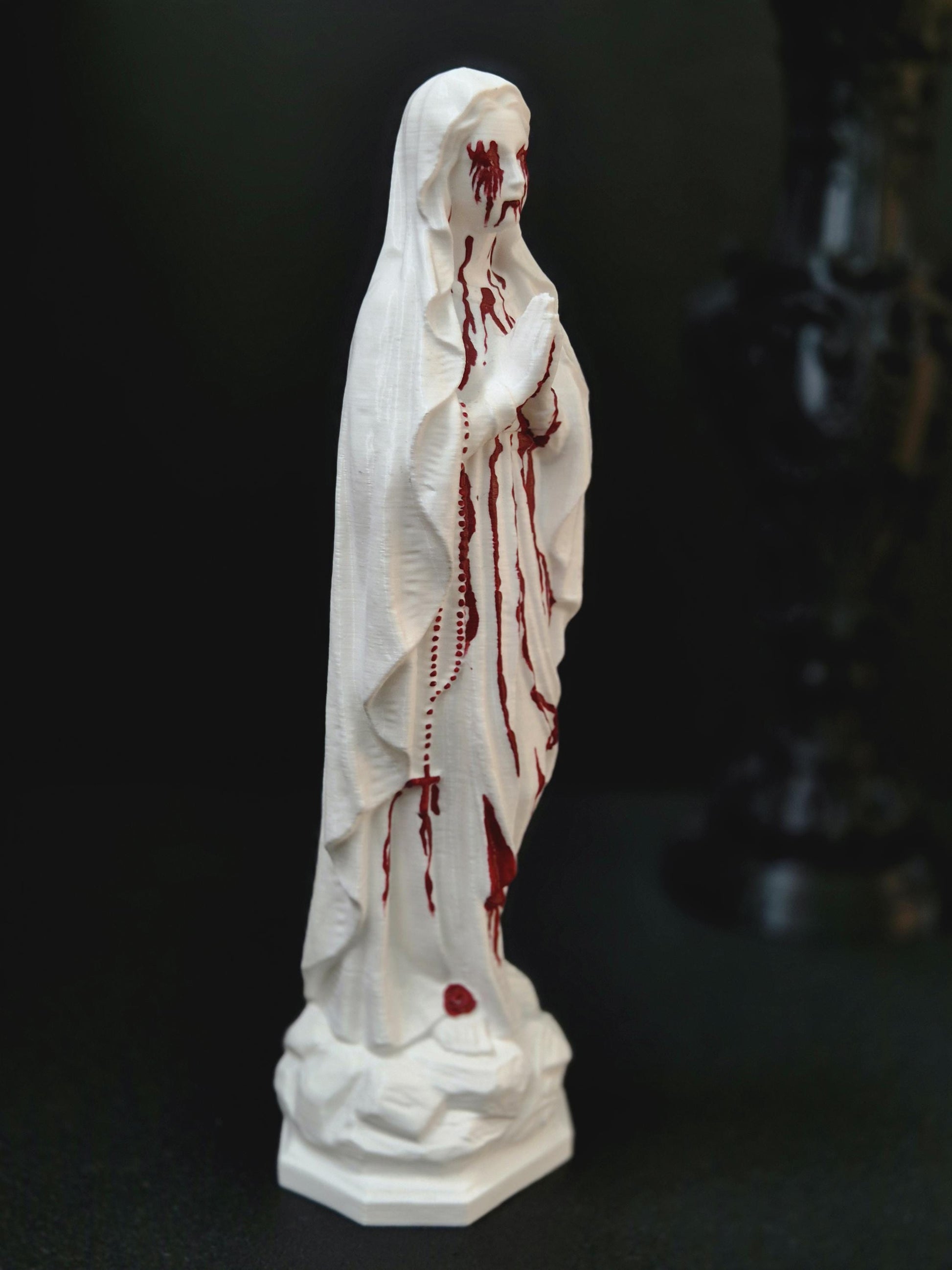 Bloody Mary Bust Statue, Gothic Virgin Mary Statue, Corpse Paint Madonna Figurine, Occult Decor, Black Metal Altar, Horror Goth Gift