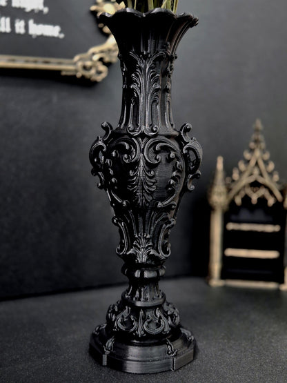 Gothic Baroque Vase – 3D Printed Victorian Vase for Dried Flowers, Gothic Home Decor, Dark Romantic Shelf Decor, Gothic Gift