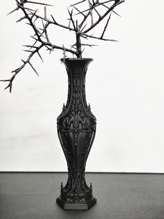 Gothic Vampire Vase – 3D Printed Victorian Vase for Dried Flowers, Gothic Home Decor, Dark Romantic Shelf Decor, Gothic Gift