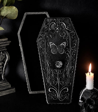 Gothic Coffin Jewelry Box, 3D Printed Butterfly Trinket Box, Moth Coffin Decor, Victorian Gothic Storage Box, Witchy Home Decor