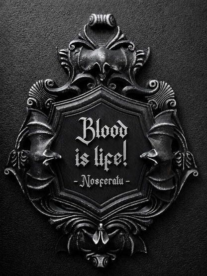 Gothic Wall Nosferatu Plaque | Goth Vampire Bat Art | Victorian Gothic Home Decor | 3D Printed Gothic Wall Sign | Dark Gothic Gallery Wall
