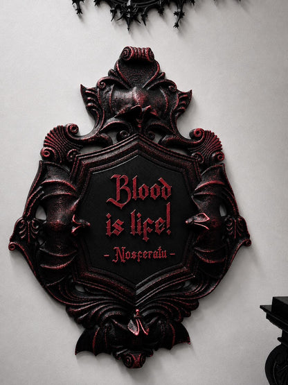 Gothic Wall Nosferatu Plaque | Goth Vampire Bat Art | Victorian Gothic Home Decor | 3D Printed Gothic Wall Sign | Dark Gothic Gallery Wall