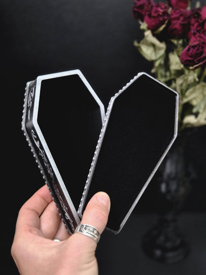 Gothic Coffin Jewelry Box, 3D Printed Butterfly Trinket Box, Moth Coffin Decor, Victorian Gothic Storage Box, Witchy Home Decor