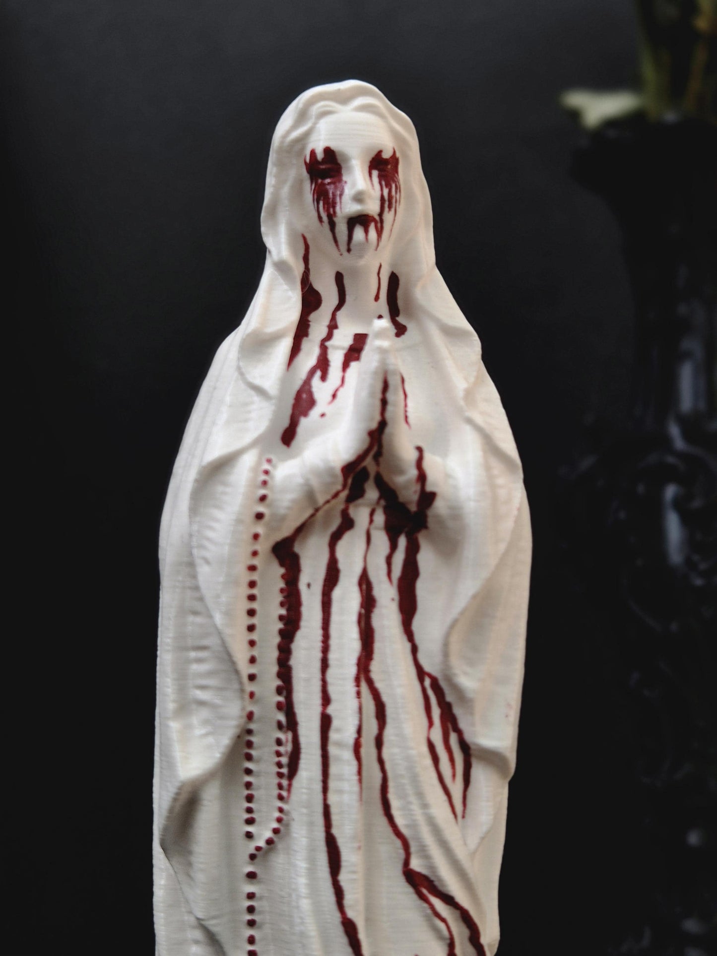 Bloody Mary Bust Statue, Gothic Virgin Mary Statue, Corpse Paint Madonna Figurine, Occult Decor, Black Metal Altar, Horror Goth Gift