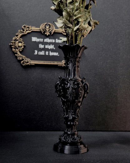 Gothic Baroque Vase – 3D Printed Victorian Vase for Dried Flowers, Gothic Home Decor, Dark Romantic Shelf Decor, Gothic Gift