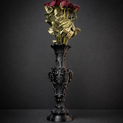 Gothic Baroque Vase – 3D Printed Victorian Vase for Dried Flowers, Gothic Home Decor, Dark Romantic Shelf Decor, Gothic Gift