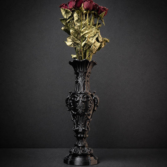 Gothic Baroque Vase – 3D Printed Victorian Vase for Dried Flowers, Gothic Home Decor, Dark Romantic Shelf Decor, Gothic Gift