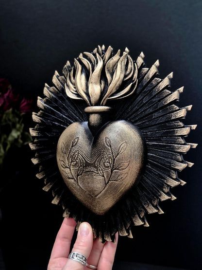 Sacred Heart Gothic Wall Plaque