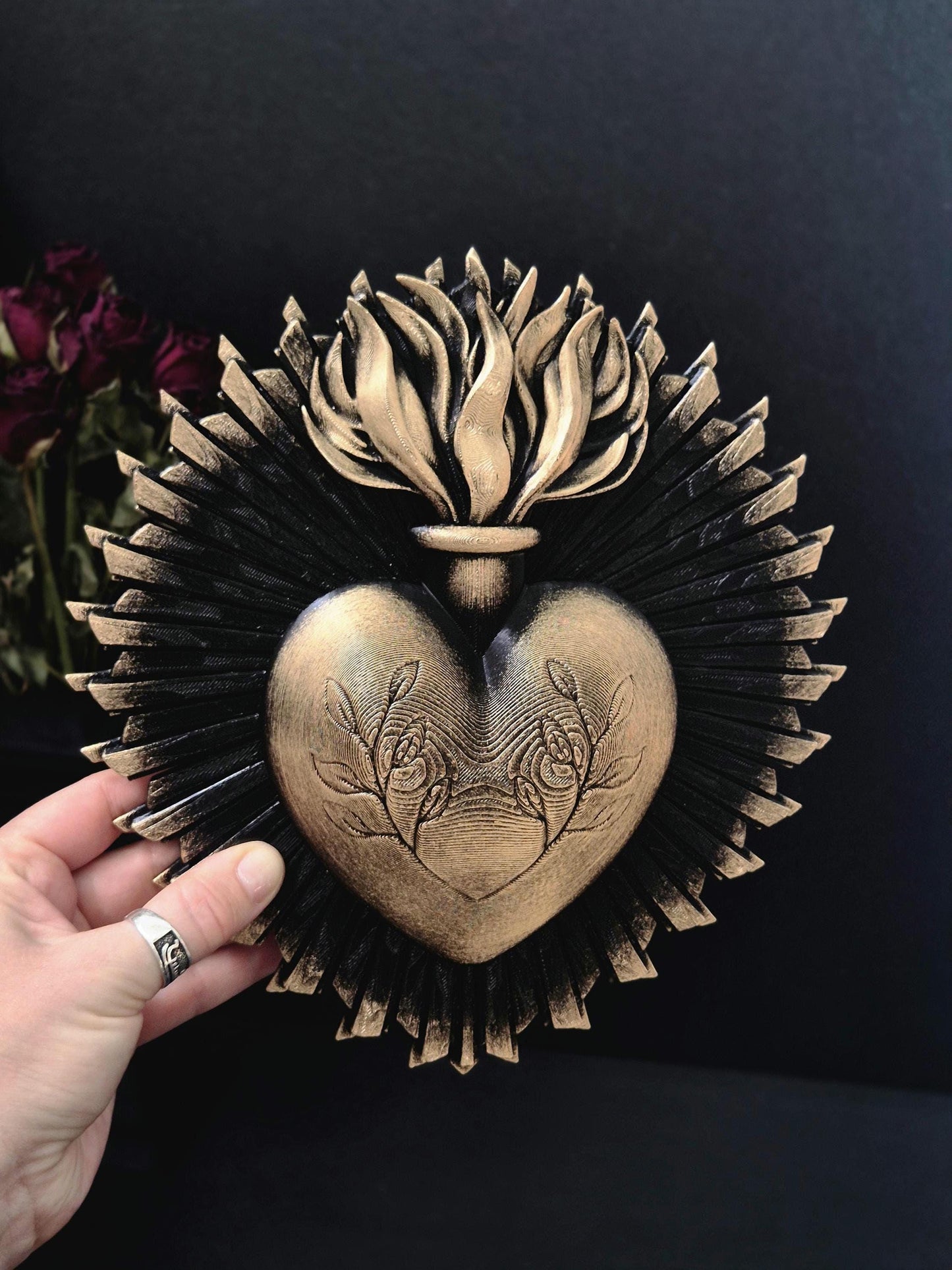 Sacred Heart Gothic Wall Plaque