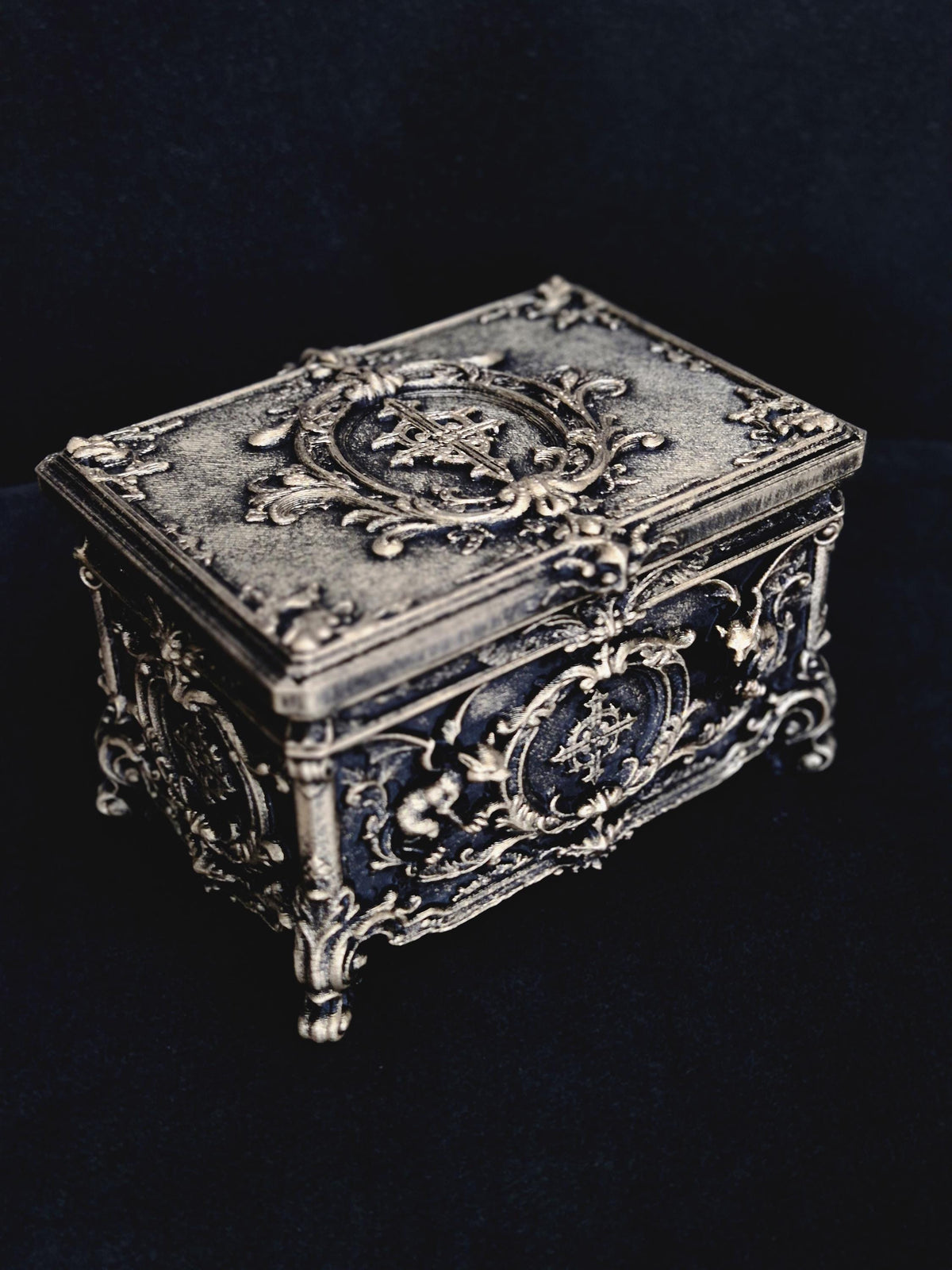 Gargoyle Jewelry Box, Gothic Casket, Baroque Trinket Box, Rococo Keepsake Box, 3D Printed Gothic Decor, Dark Romantic Gift