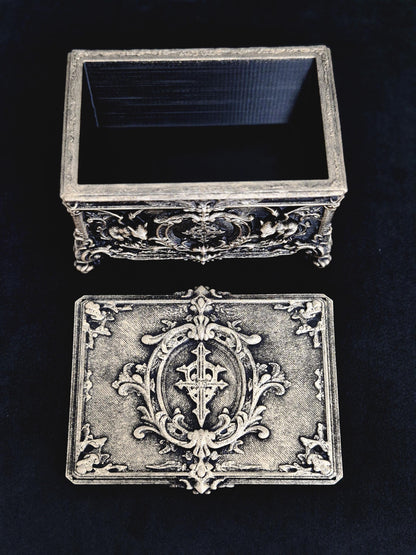 Gargoyle Jewelry Box, Gothic Casket, Baroque Trinket Box, Rococo Keepsake Box, 3D Printed Gothic Decor, Dark Romantic Gift