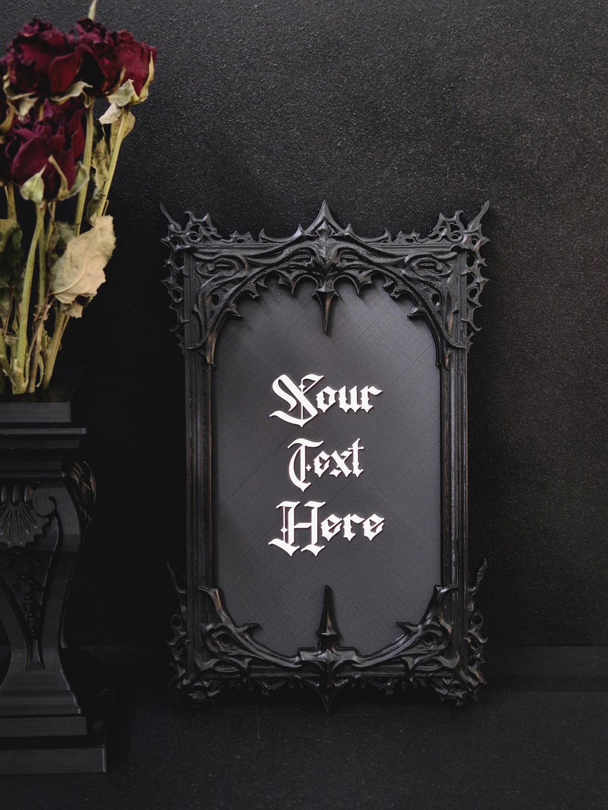 Custom Gothic Wall Plaque, Personalized 3D Printed Dark Home Decor, Custom Quote Frame, Gothic Name Sign, Goth Gift