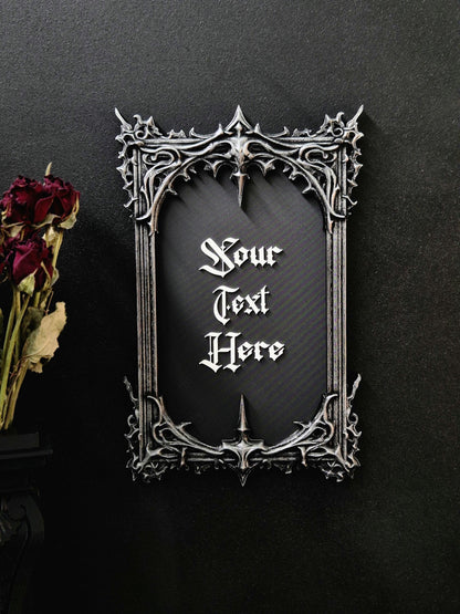 Custom Gothic Wall Plaque, Personalized 3D Printed Dark Home Decor, Custom Quote Frame, Gothic Name Sign, Goth Gift