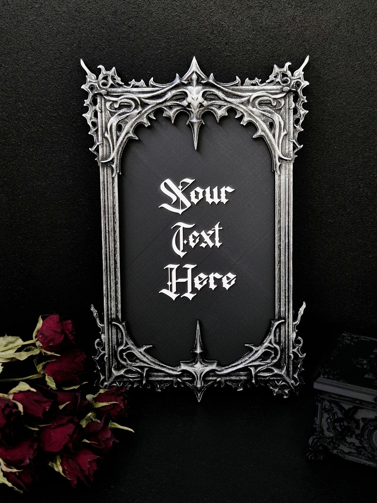 Custom Gothic Wall Plaque, Personalized 3D Printed Dark Home Decor, Custom Quote Frame, Gothic Name Sign, Goth Gift