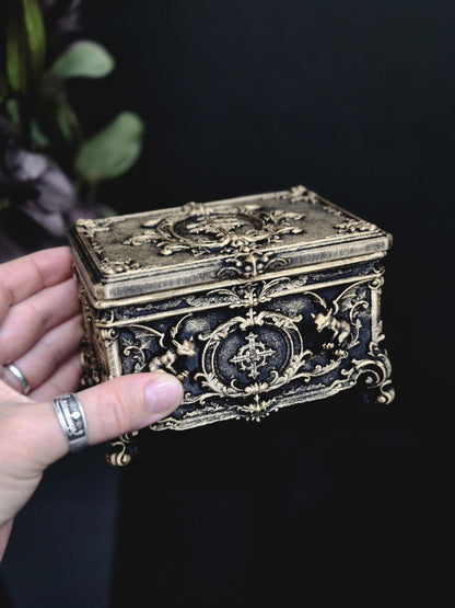 Gargoyle Jewelry Box, Gothic Casket, Baroque Trinket Box, Rococo Keepsake Box, 3D Printed Gothic Decor, Dark Romantic Gift