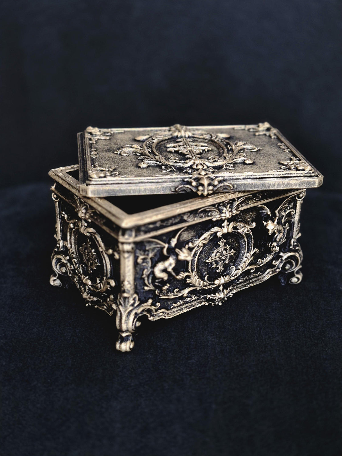 Gargoyle Jewelry Box, Gothic Casket, Baroque Trinket Box, Rococo Keepsake Box, 3D Printed Gothic Decor, Dark Romantic Gift