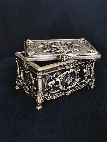 Gargoyle Jewelry Box, Gothic Casket, Baroque Trinket Box, Rococo Keepsake Box, 3D Printed Gothic Decor, Dark Romantic Gift