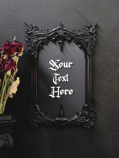 Custom Gothic Wall Plaque, Personalized 3D Printed Dark Home Decor, Custom Quote Frame, Gothic Name Sign, Goth Gift