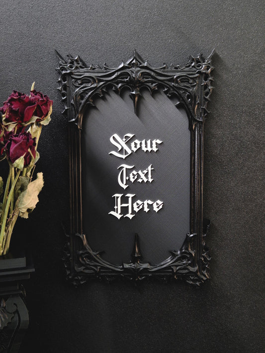 Custom Gothic Wall Plaque, Personalized 3D Printed Dark Home Decor, Custom Quote Frame, Gothic Name Sign, Goth Gift