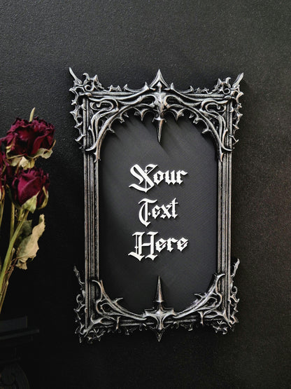 Custom Gothic Wall Plaque, Personalized 3D Printed Dark Home Decor, Custom Quote Frame, Gothic Name Sign, Goth Gift