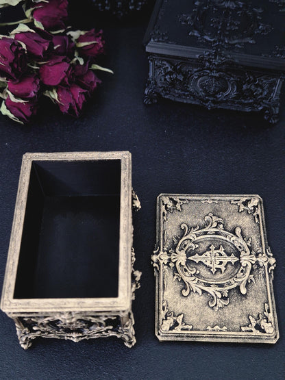 Gargoyle Jewelry Box, Gothic Casket, Baroque Trinket Box, Rococo Keepsake Box, 3D Printed Gothic Decor, Dark Romantic Gift