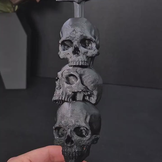 Gothic Skull Sword Wall Decor, 3D Printed Dark Fantasy Dagger Ornament, Black Skull Wall Hanging, Gothic Home Decor, Gothic Gallery Wall