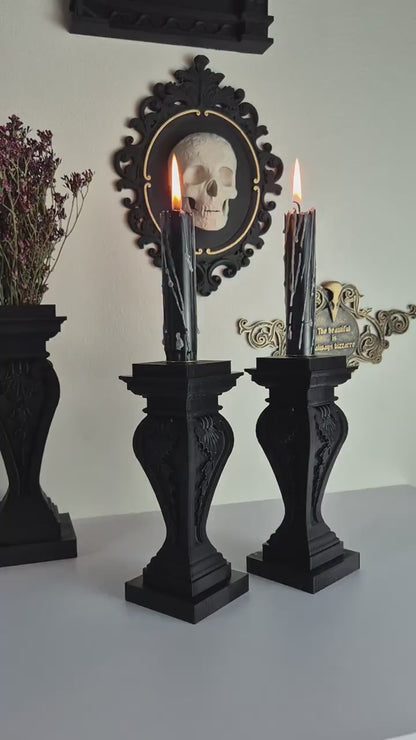 Gothic Candle Holder, 3D Printed Decor, Dark Victorian Home Accent, Witchy Candle Stand, Nocturne’s Embrace