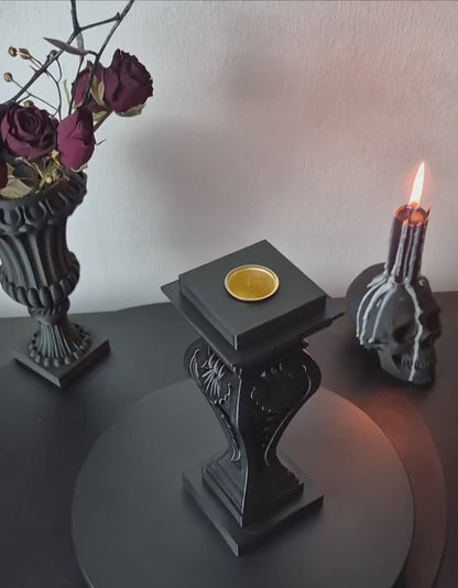 Set of Gothic Vase and Candle Holders "Twilight Duo"