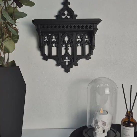 Elegant Victorian Wall Shelf – 3D Printed Gothic Decor, Gothic Decor for Crystals orJewelry, Candle Holder,Dark Academia Shelf,Gift for Goth